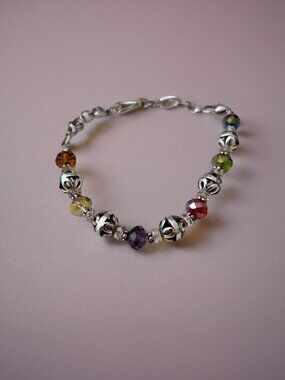 Brighton Latika Beaded Silver Bracelet beautiful colored beads.